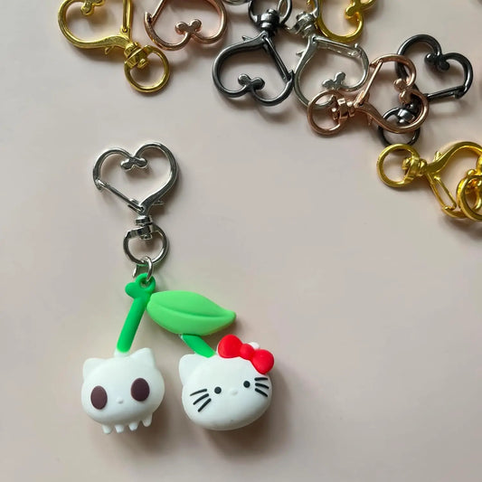 5/10/15/25/40/60Pcs Heart-Shaped Swivel Snap Hooks Metal Spring Snap Keychains Heart Clips Trigger for Lanyard Jewelry Charms