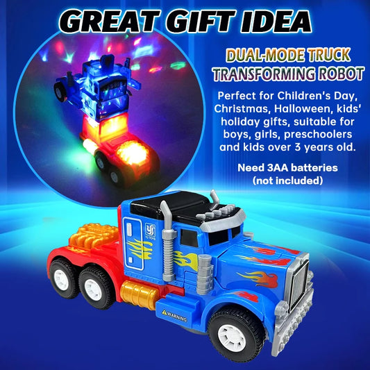 Children's universal walking toy tractor deformation robot, sound and light, automatic deformation, perfect gift for babies