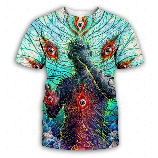 Trippy Mandala Psychedelic Colorful Tattoo Vintage Retro 3DPrint Streetwear Summer Harajuku Casual Funny Short Sleeve T-Shirts A