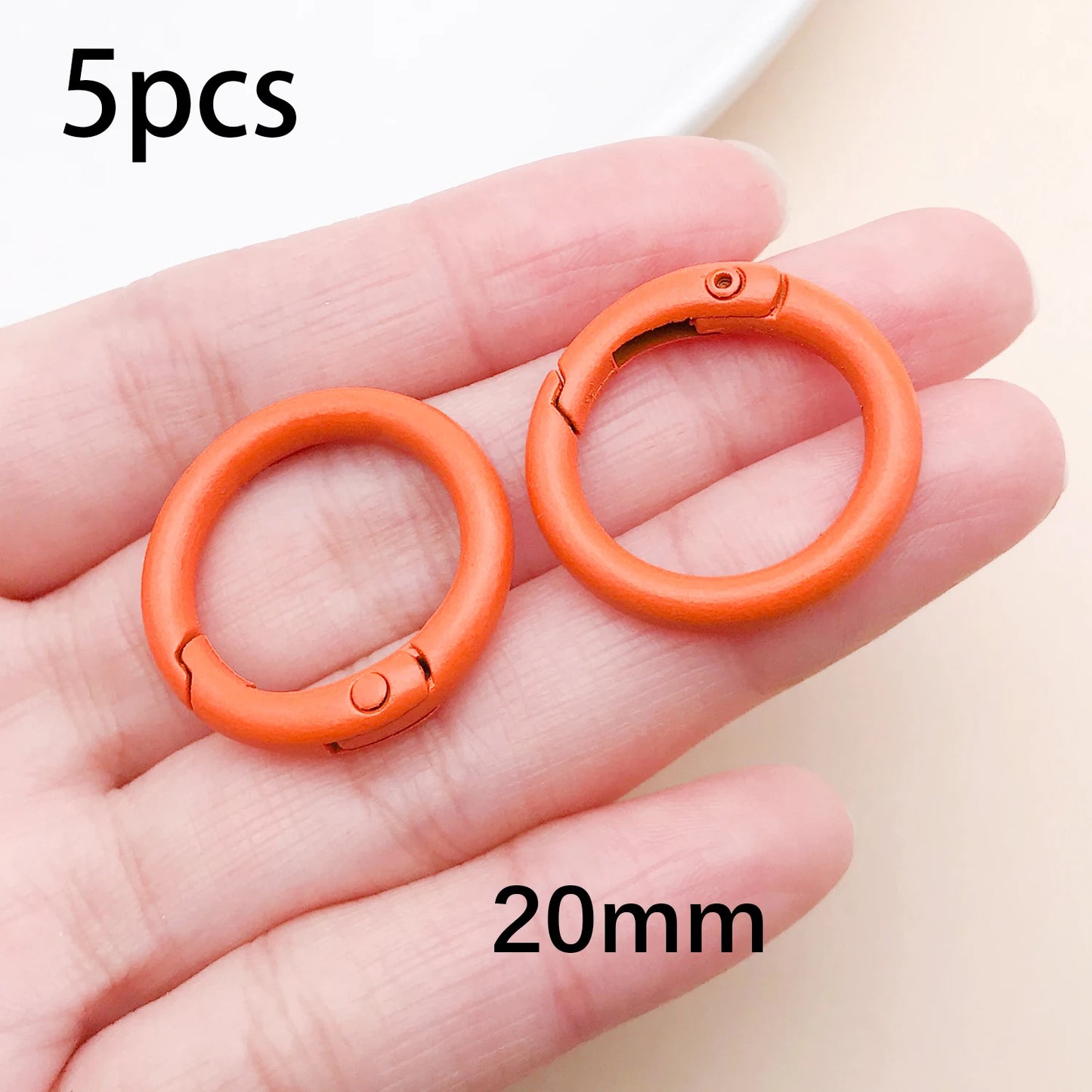 20mm Candy-Colored Spring Clasps, Spring Rings for Keychain Accessories, DIY Findings, Baked Enamel Split Rings, Round Ring