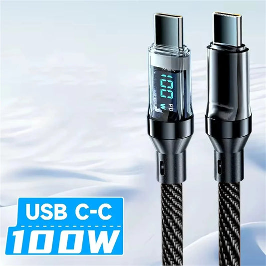 120W USB-C Fast Charging Cable PD Quick Charger Data Cord Type C Charge Cable For iPhone Samsung Xiaomi VIVO Mobile Phones Cable