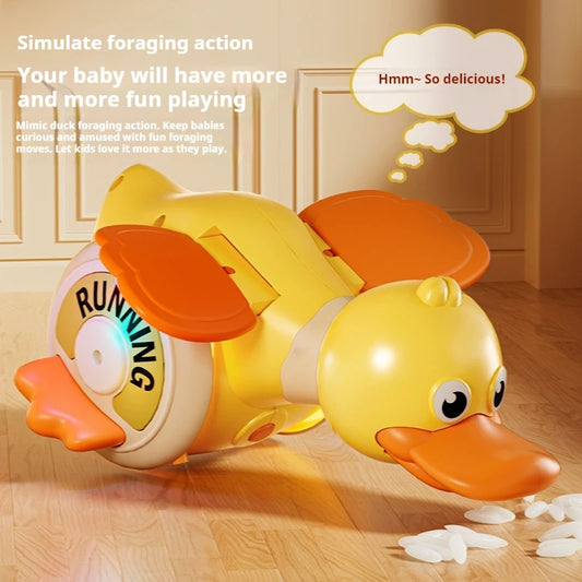 Electric Rotating Foraging Duck Toy Usb Rechargeable Crawling Training For Baby Toddler Early Development Parent Interactive Toy