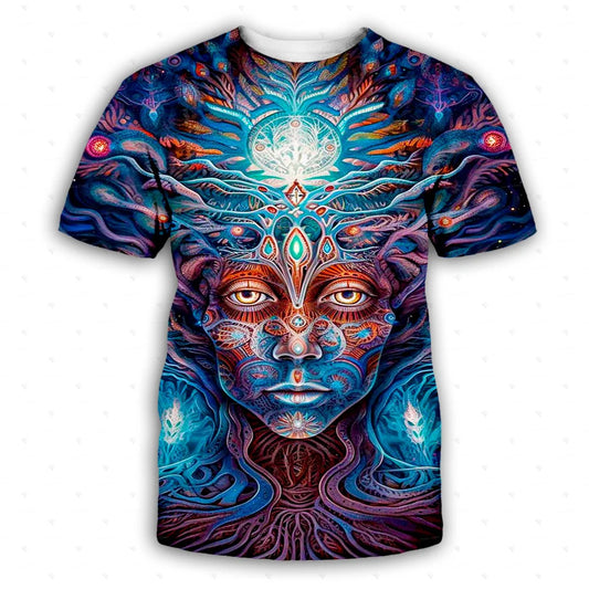 Trippy Mandala Psychedelic Colorful Tattoo Vintage Retro 3DPrint Streetwear Summer Harajuku Casual Funny Short Sleeve T-Shirts A