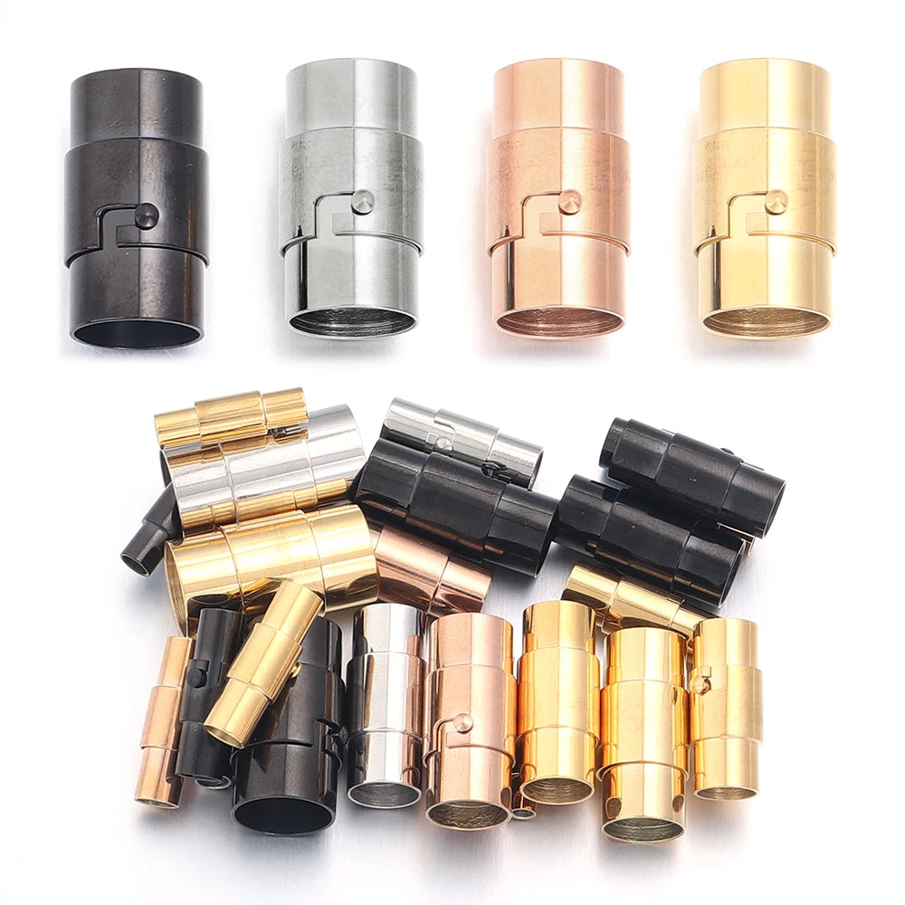 1Pcs Strong Magnetic Clasps With Locking Mechanism Leather Cord End Cap Connectors For DIY Bracelets Necklace Jewelry Making