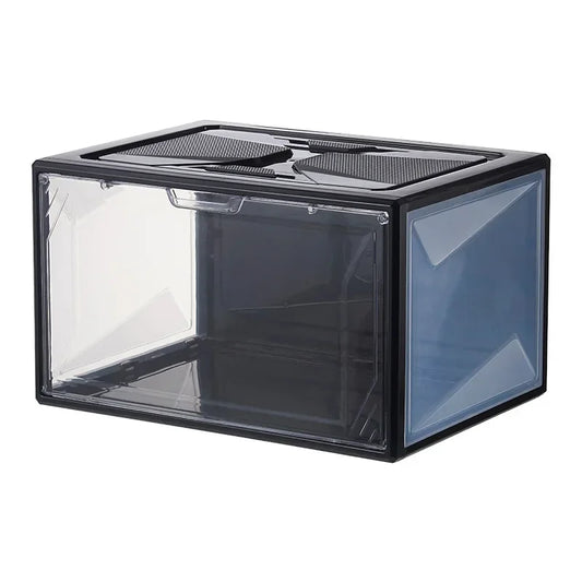 Creativity Shoebox-type Magnetic Suction Cup Side-opening Transparent Storage Box Display Cabinet, Which Can Replace