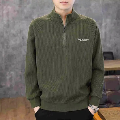Men's Hoodie Jacket Half Zipper Fleece Long Sleeve Stand Collar Spring Autumn Casual Comfortable Breathable Polyester Fiber
