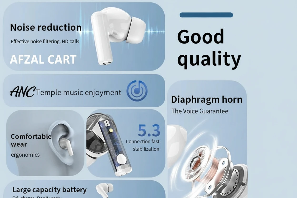 New wireless Bluetooth headset TWS headset with microphone stereo sports in-ear headset touch long standby