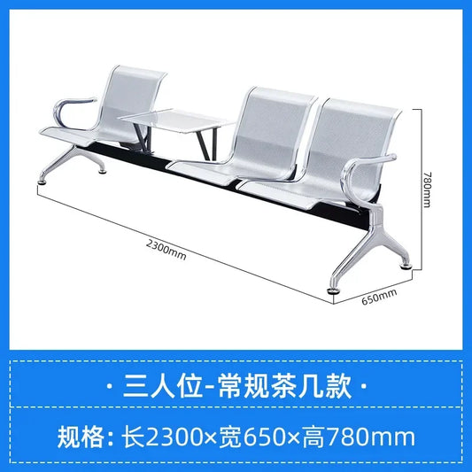 Three-person row  hospital station bank waiting chair airport chair long chair waiting  public seat infusion