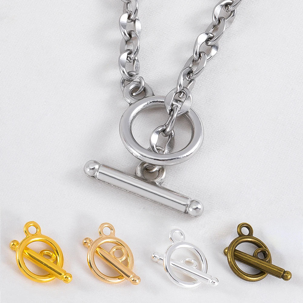 10Sets/lot Metal OT Clasps Connectors for Bracelet Necklace DIY Toggle Clasps Buckle Jewelry Making Supplies Connector