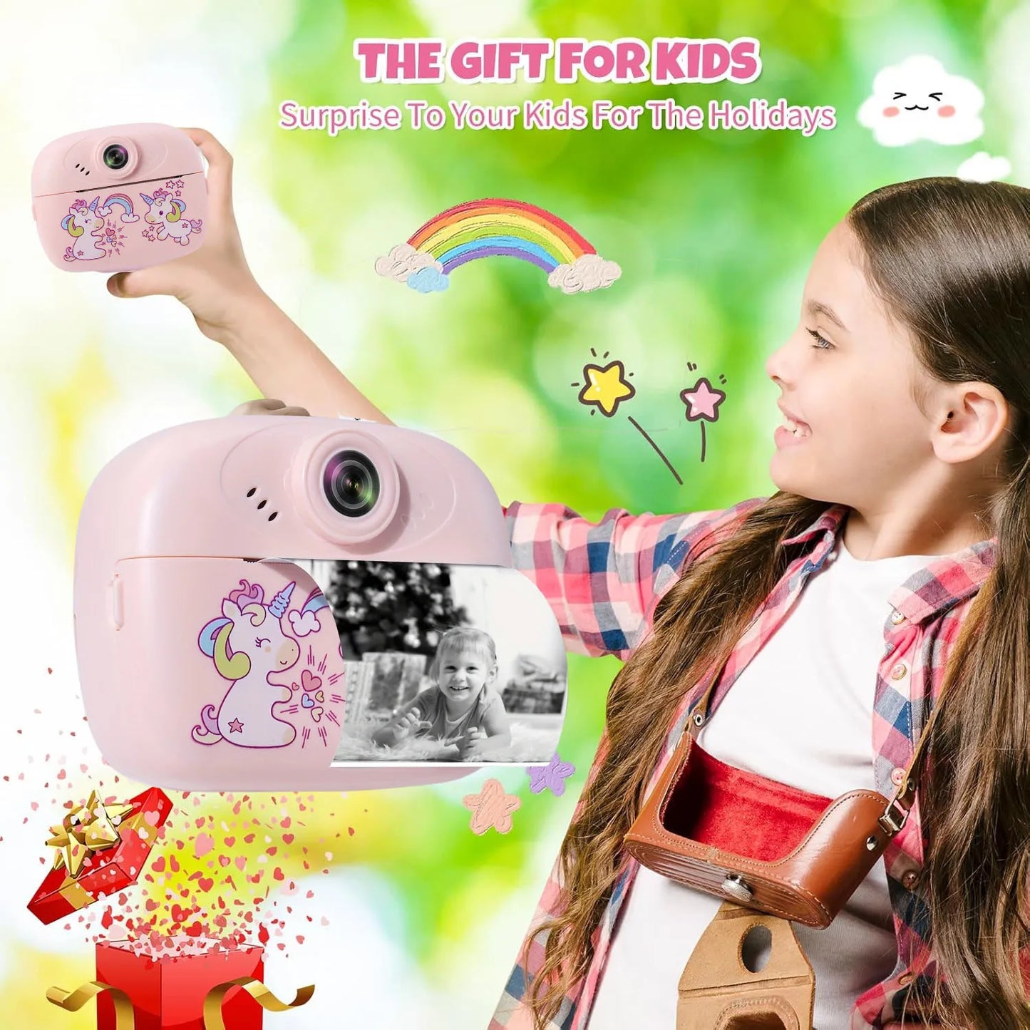 Supports 32G Memory Battery Life  Instant Printing Camera Supports Video Games Children's Camera