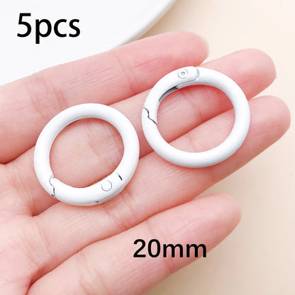 20mm Candy-Colored Spring Clasps, Spring Rings for Keychain Accessories, DIY Findings, Baked Enamel Split Rings, Round Ring