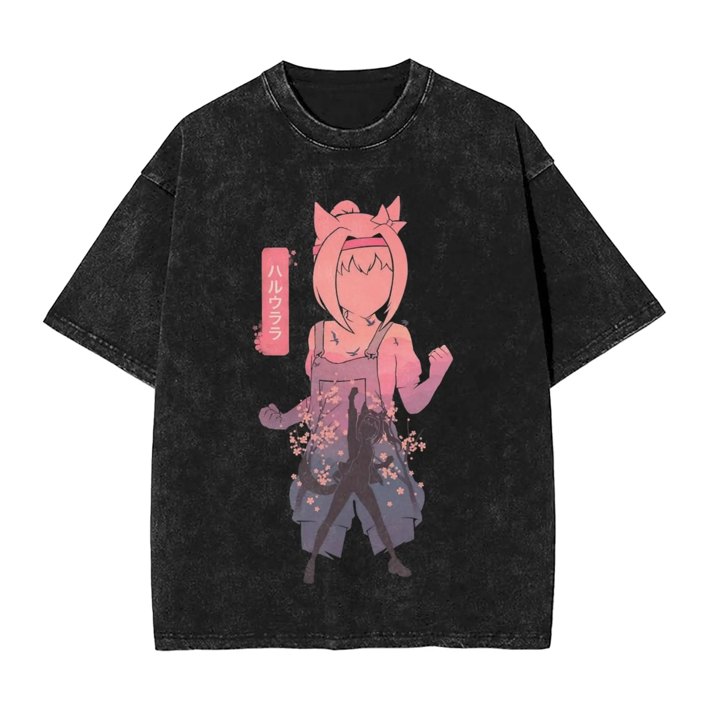 Washed T Shirts Satono Diamond Uma Musume Anime Hip Hop Fashion T-Shirts Street  Streetwear Cotton Summer Tops Tees Men Women