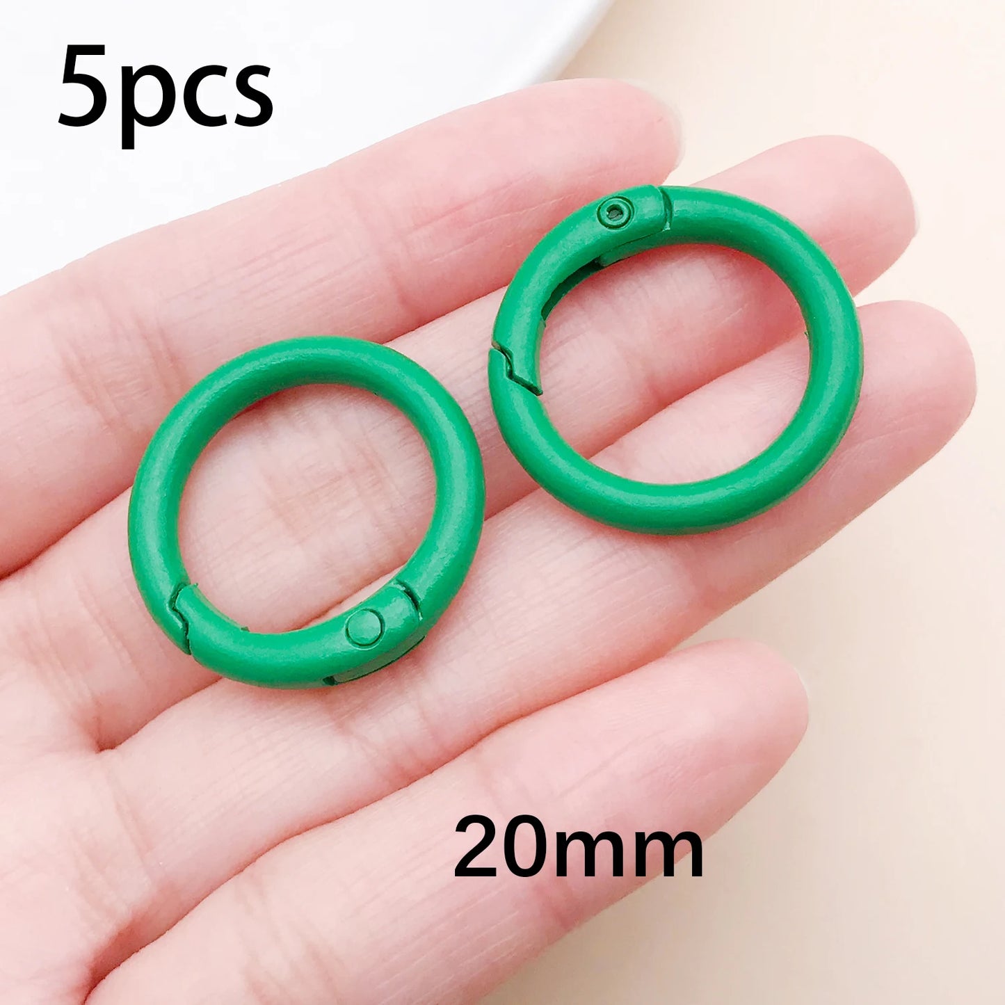 20mm Candy-Colored Spring Clasps, Spring Rings for Keychain Accessories, DIY Findings, Baked Enamel Split Rings, Round Ring