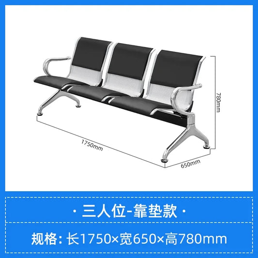 Three-person row  hospital station bank waiting chair airport chair long chair waiting  public seat infusion