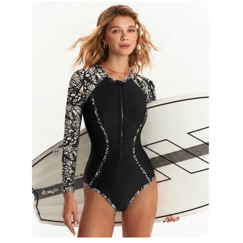 Mesh Sleeve Sexy Swimsuit Women Summer Bathing Suit Bikini Set Long Sleeve Swimwear Beach Swimming Suit For Female Купальник