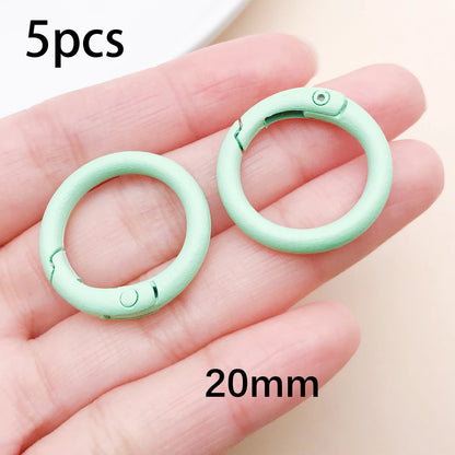 20mm Candy-Colored Spring Clasps, Spring Rings for Keychain Accessories, DIY Findings, Baked Enamel Split Rings, Round Ring
