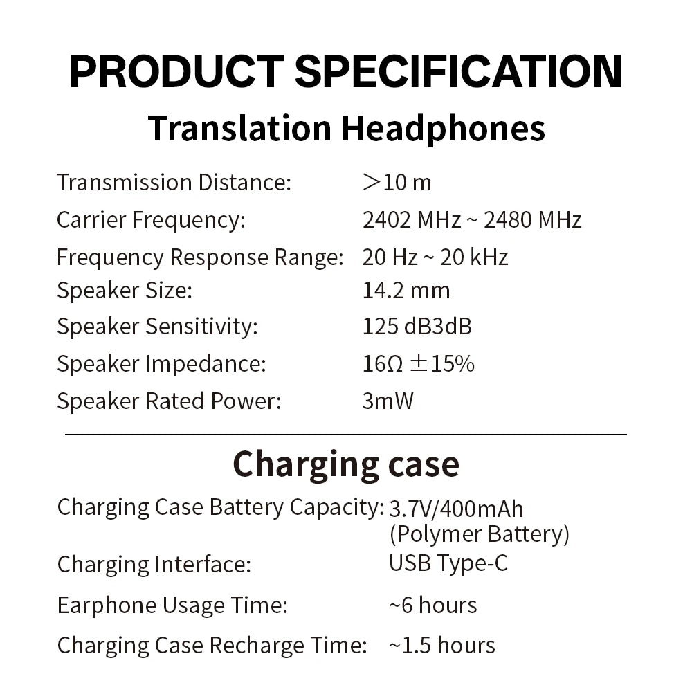 MSAI T23 AI Translator Earbuds 138 Languages Multilingual Translate APP Bluetooth Low Latency Real Time Offline Translation