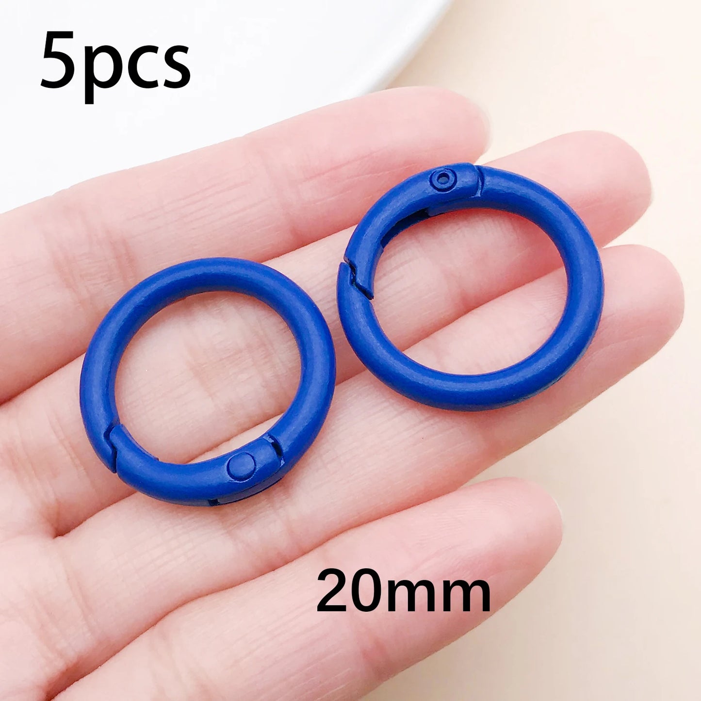 20mm Candy-Colored Spring Clasps, Spring Rings for Keychain Accessories, DIY Findings, Baked Enamel Split Rings, Round Ring