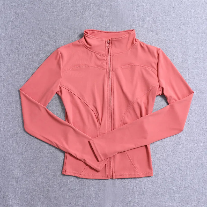 Women Sport Jacket Long Sleeve Shirt Workout Coat Gym Training Clothing Yoga Sportswear