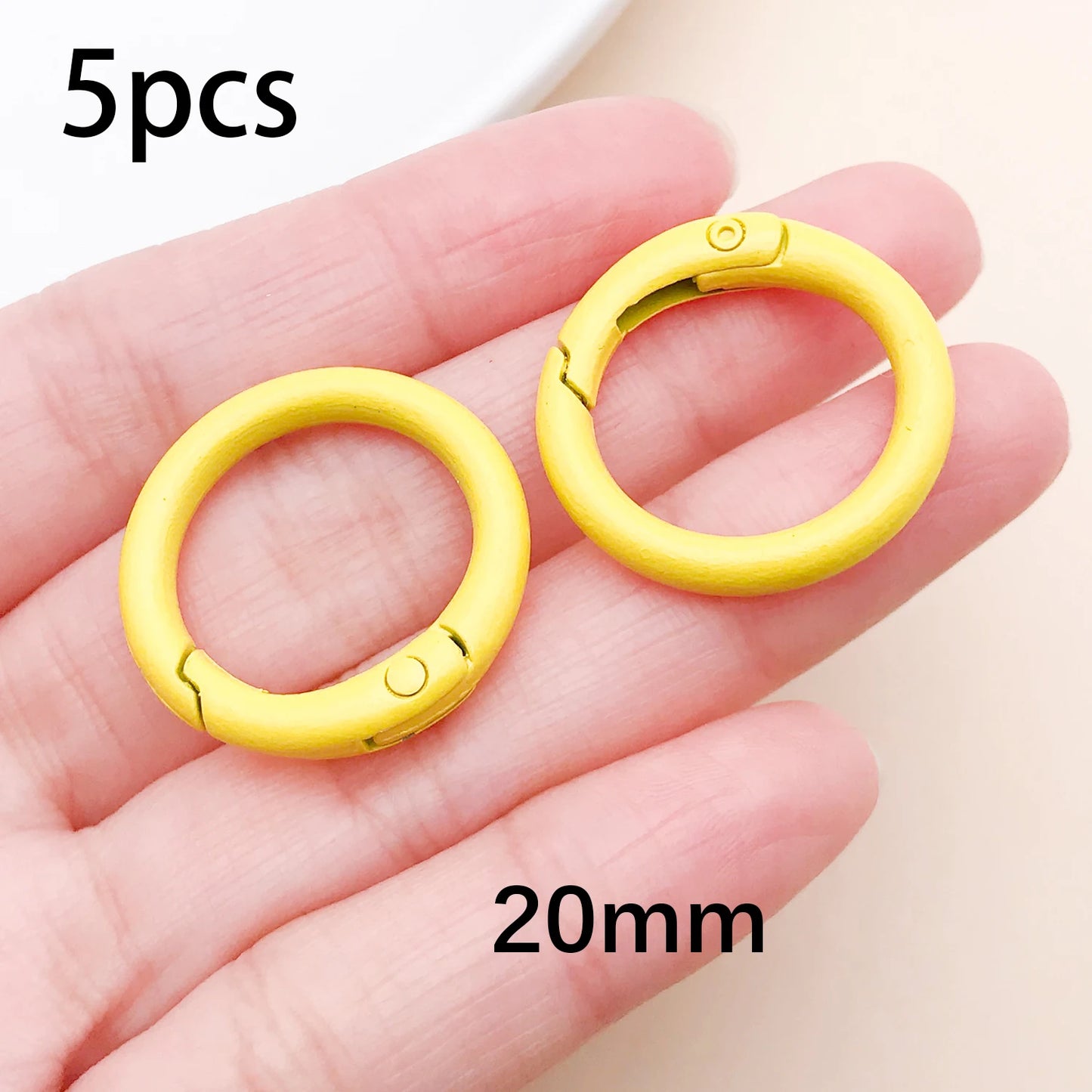 20mm Candy-Colored Spring Clasps, Spring Rings for Keychain Accessories, DIY Findings, Baked Enamel Split Rings, Round Ring