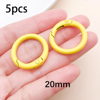 20mm Candy-Colored Spring Clasps, Spring Rings for Keychain Accessories, DIY Findings, Baked Enamel Split Rings, Round Ring