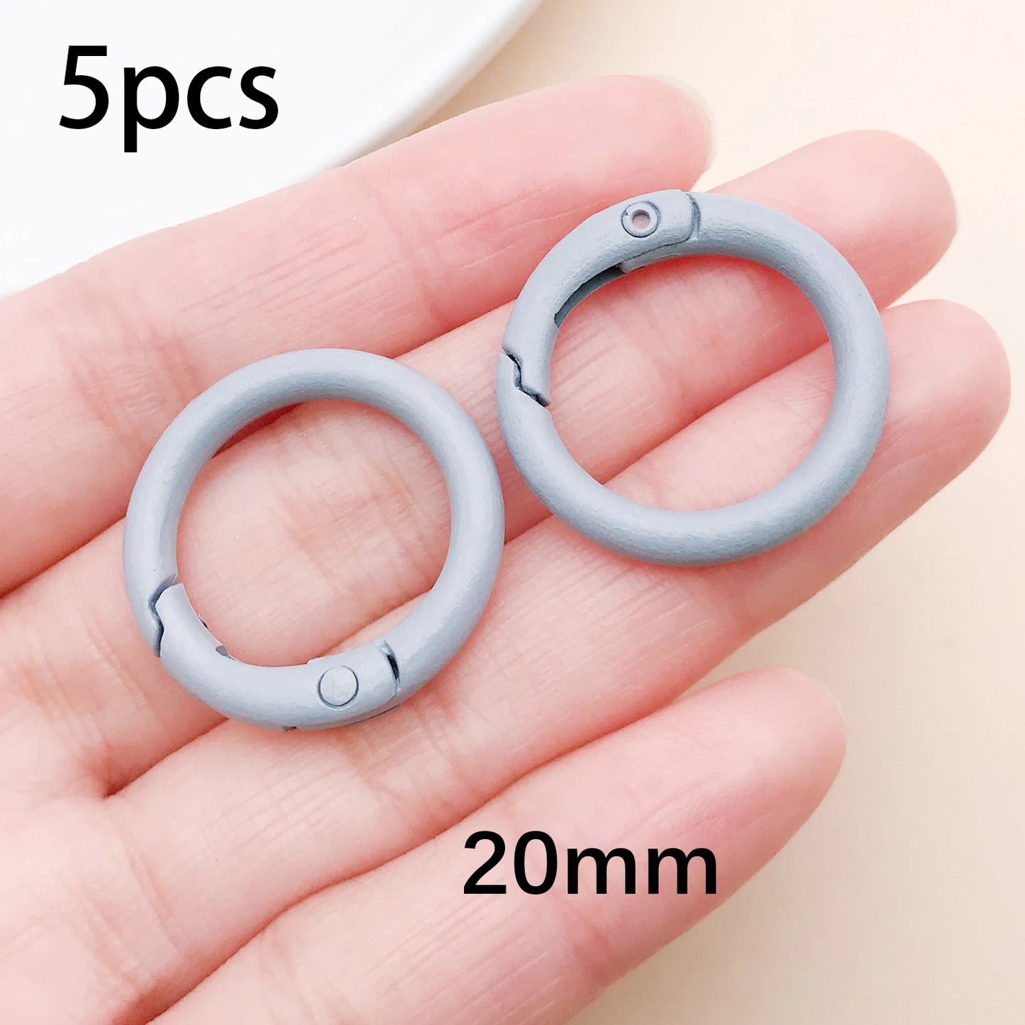 20mm Candy-Colored Spring Clasps, Spring Rings for Keychain Accessories, DIY Findings, Baked Enamel Split Rings, Round Ring