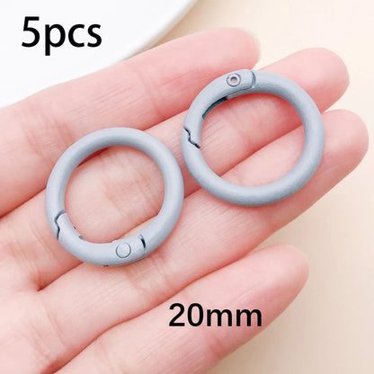 20mm Candy-Colored Spring Clasps, Spring Rings for Keychain Accessories, DIY Findings, Baked Enamel Split Rings, Round Ring