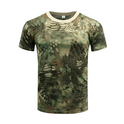 Men Camouflage Hunting Shirts Tactical Fishing Shirt Army Military Tshirts Camo Hiking Camping  Quick Dry  Clothes
