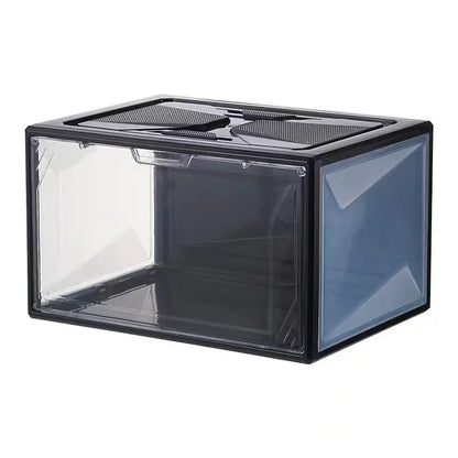 Creativity Shoebox-type Magnetic Suction Cup Side-opening Transparent Storage Box Display Cabinet, Which Can Replace