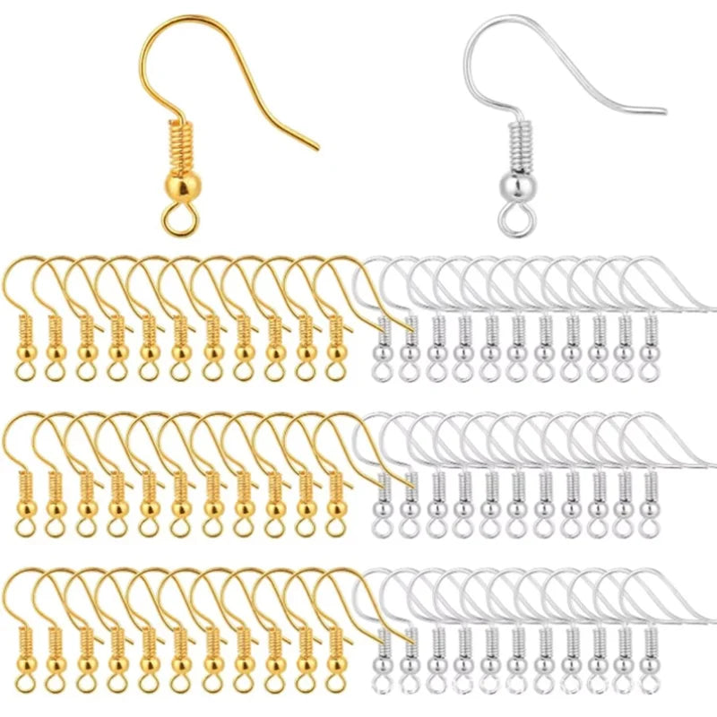 100/500pcs DIY Earring Findings Earrings Clasps Hooks Stainless Steel Hypoallergenic Earring Making Accessories Hook Earwire