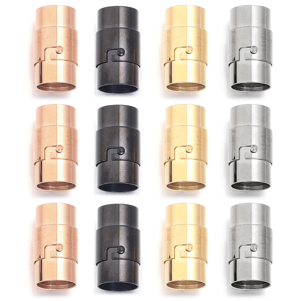 1Pcs Strong Magnetic Clasps With Locking Mechanism Leather Cord End Cap Connectors For DIY Bracelets Necklace Jewelry Making