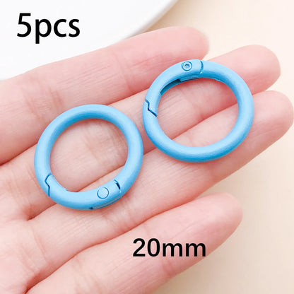 20mm Candy-Colored Spring Clasps, Spring Rings for Keychain Accessories, DIY Findings, Baked Enamel Split Rings, Round Ring