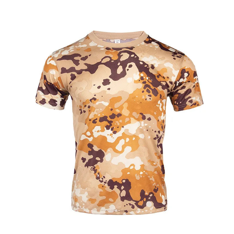 Men Camouflage Hunting Shirts Tactical Fishing Shirt Army Military Tshirts Camo Hiking Camping  Quick Dry  Clothes