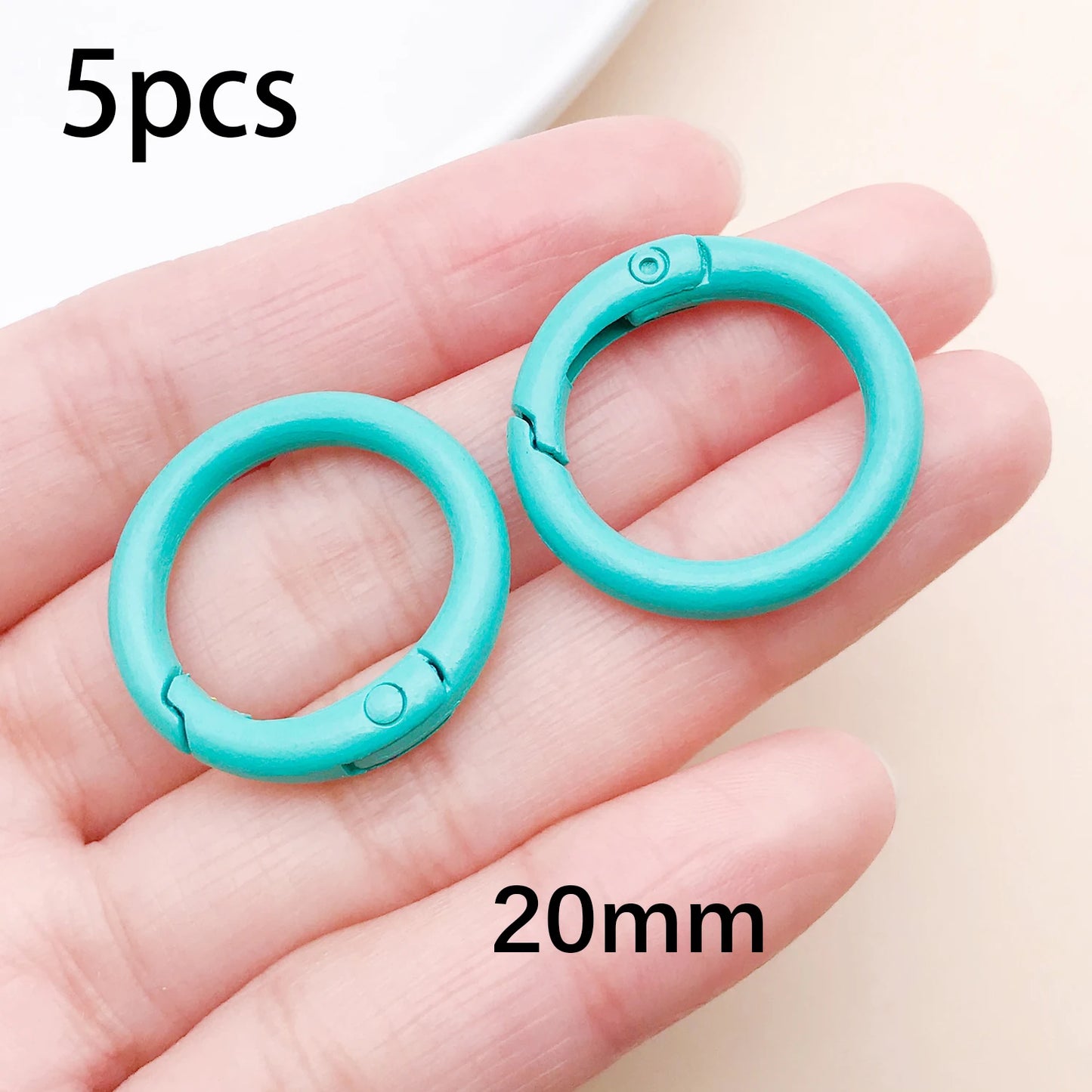 20mm Candy-Colored Spring Clasps, Spring Rings for Keychain Accessories, DIY Findings, Baked Enamel Split Rings, Round Ring