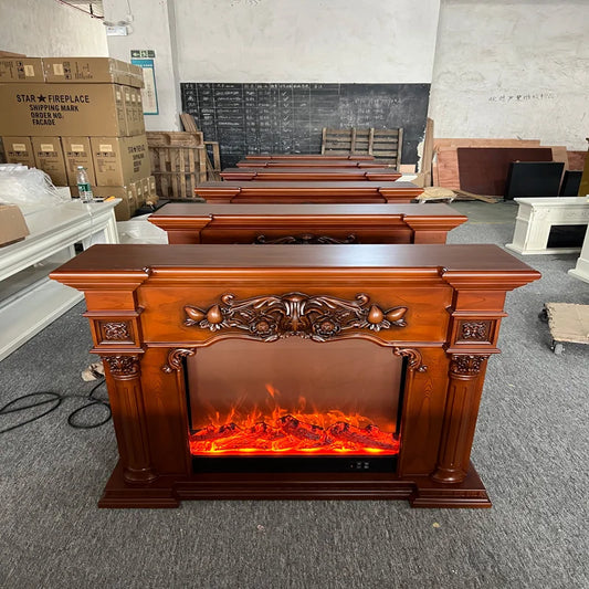 1/1.2/1.5m European fireplace decorative cabinet, French fireplace rack simulation fire electronic fireplace core household