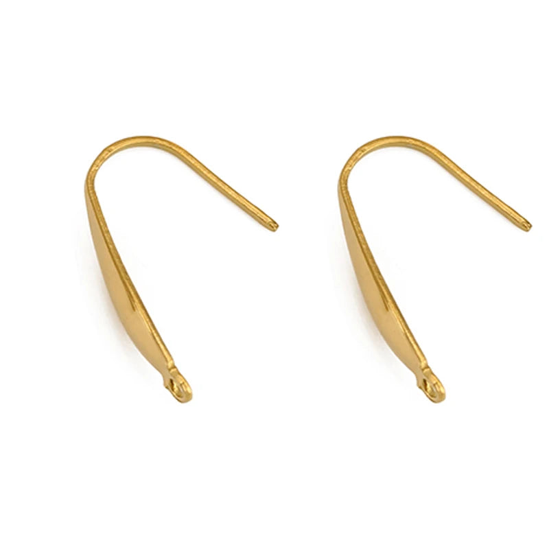 10pcs Never Fade Stainless Steel Earring Hooks Wire Making PVD Hypoallergenic Earrings Clasps Supplies For Diy Jewelry Findings