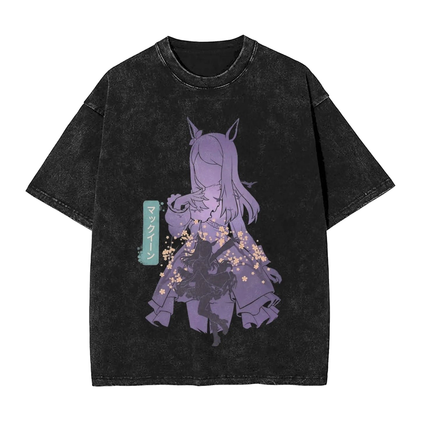Washed T Shirts Satono Diamond Uma Musume Anime Hip Hop Fashion T-Shirts Street  Streetwear Cotton Summer Tops Tees Men Women