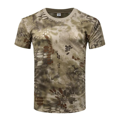 Men Camouflage Hunting Shirts Tactical Fishing Shirt Army Military Tshirts Camo Hiking Camping  Quick Dry  Clothes