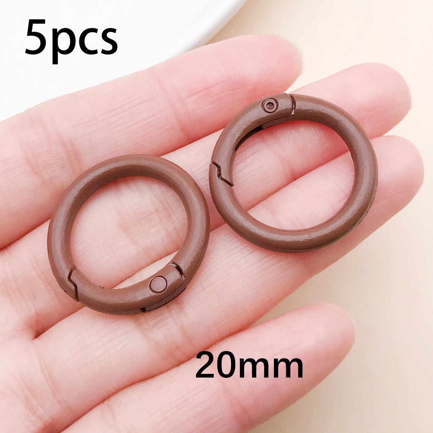 20mm Candy-Colored Spring Clasps, Spring Rings for Keychain Accessories, DIY Findings, Baked Enamel Split Rings, Round Ring