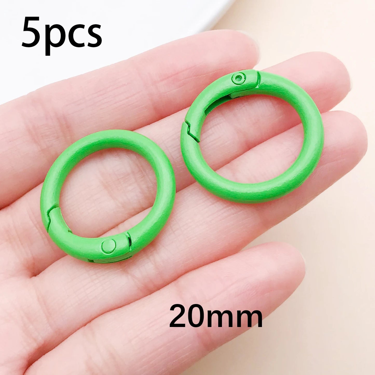 20mm Candy-Colored Spring Clasps, Spring Rings for Keychain Accessories, DIY Findings, Baked Enamel Split Rings, Round Ring