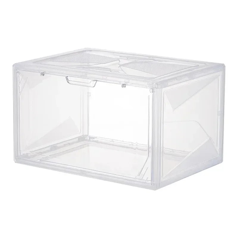 Creativity Shoebox-type Magnetic Suction Cup Side-opening Transparent Storage Box Display Cabinet, Which Can Replace
