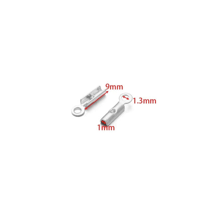 50pcs Stainless Steel High Quality Crimp End Beads Caps Leather Cord Clips for DIY Jewelry Making Necklace Connectors Supplies