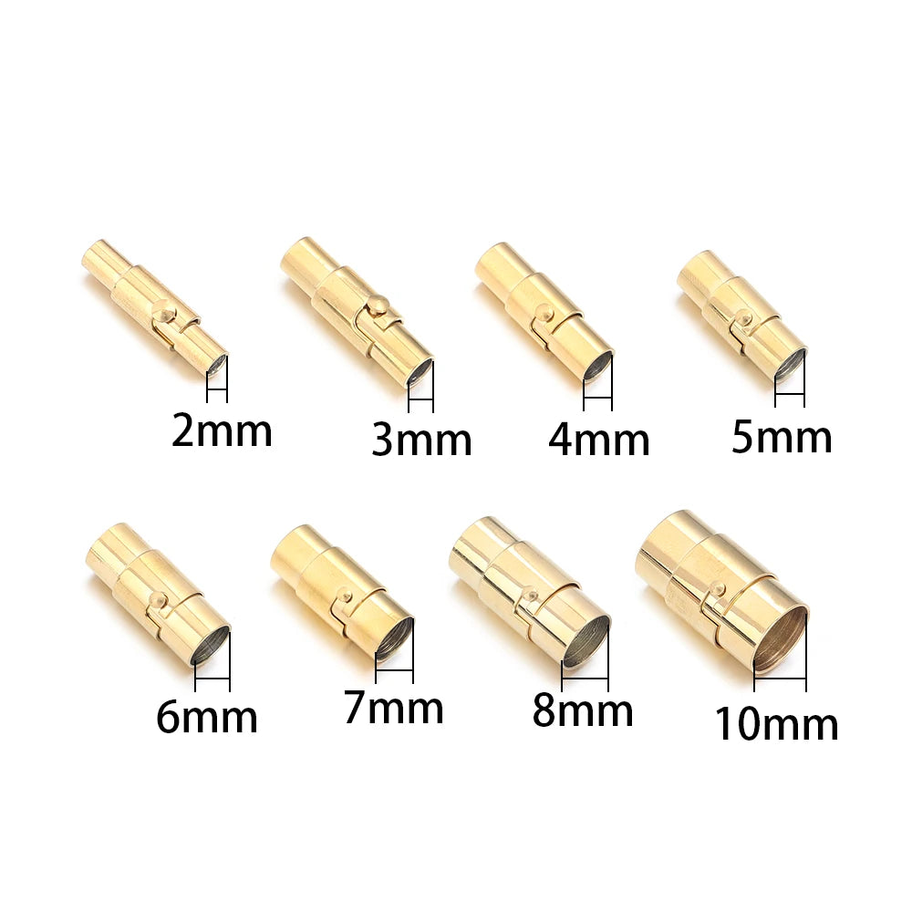 1Pcs Strong Magnetic Clasps With Locking Mechanism Leather Cord End Cap Connectors For DIY Bracelets Necklace Jewelry Making