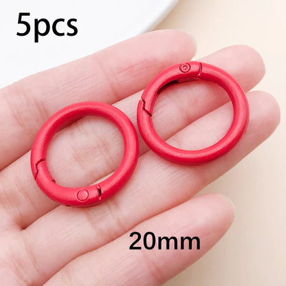 20mm Candy-Colored Spring Clasps, Spring Rings for Keychain Accessories, DIY Findings, Baked Enamel Split Rings, Round Ring