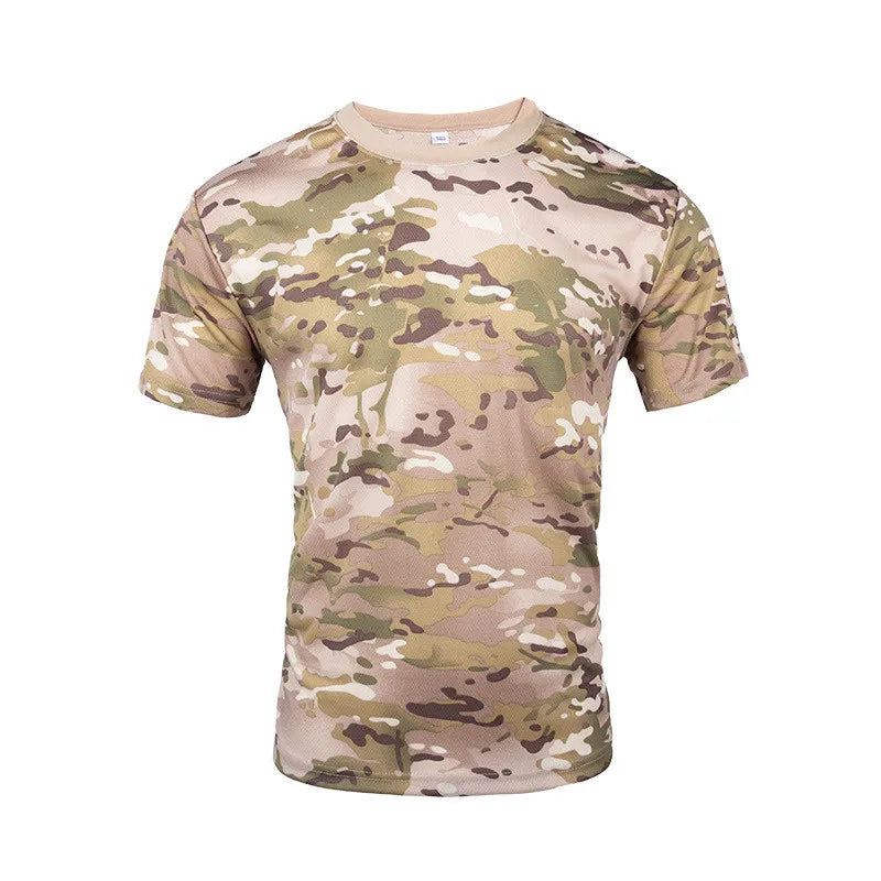Men Camouflage Hunting Shirts Tactical Fishing Shirt Army Military Tshirts Camo Hiking Camping  Quick Dry  Clothes