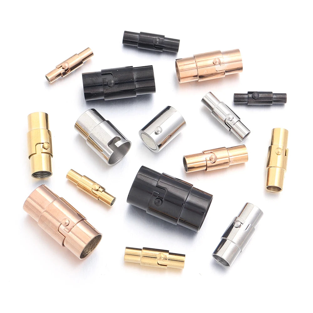 1Pcs Strong Magnetic Clasps With Locking Mechanism Leather Cord End Cap Connectors For DIY Bracelets Necklace Jewelry Making