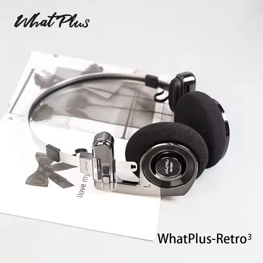 2026 WhatPlus RETRO R3 Bluetooth Earphones Headworn Wireless Portable Small Classic Fashion Headset 40mm Dynamic-unit Headphones