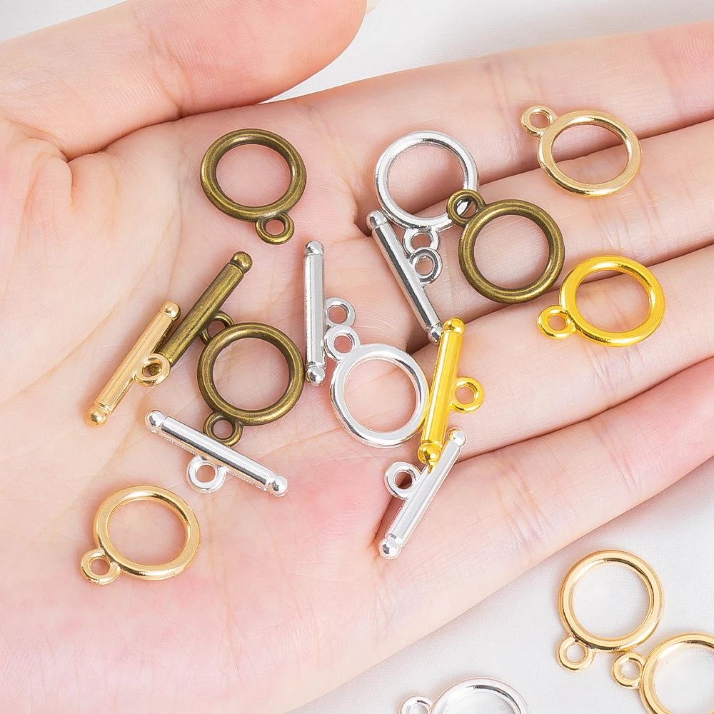 10Sets/lot Metal OT Clasps Connectors for Bracelet Necklace DIY Toggle Clasps Buckle Jewelry Making Supplies Connector