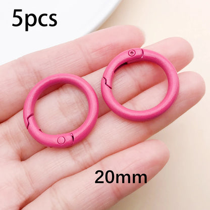 20mm Candy-Colored Spring Clasps, Spring Rings for Keychain Accessories, DIY Findings, Baked Enamel Split Rings, Round Ring