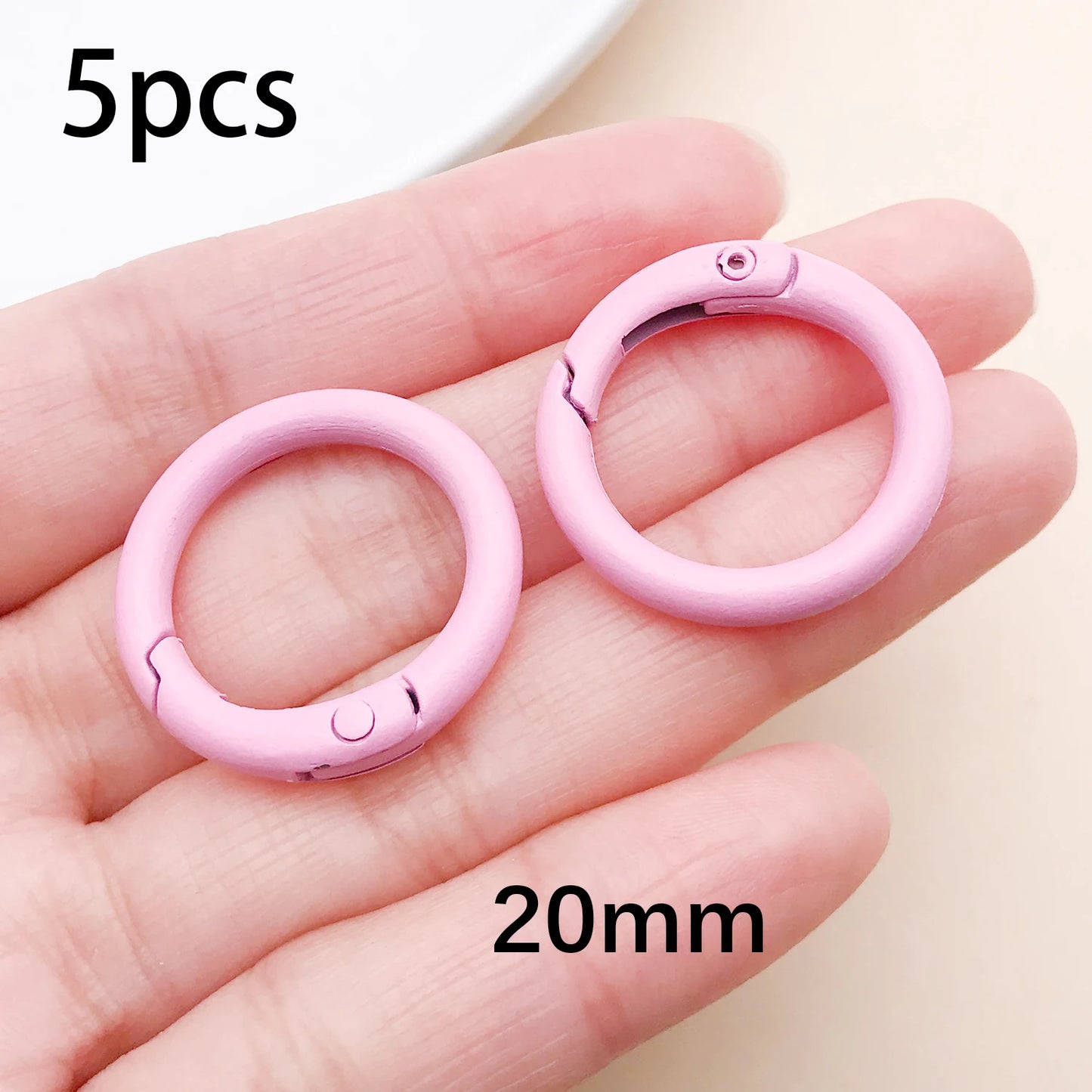 20mm Candy-Colored Spring Clasps, Spring Rings for Keychain Accessories, DIY Findings, Baked Enamel Split Rings, Round Ring